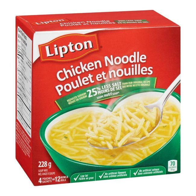 Lipton Mélange Pour Soupe Au Poulet Et Aux Nouilles Nutri Soup, 228 G -- 16 Par Boîte