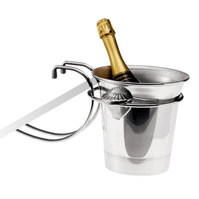 Louis Tellier Porte-seau À Vin En Acier Chromé, 49,9 Cm De Longueur X 21,1 Cm De Largeur X 17,5 Cm De Hauteur