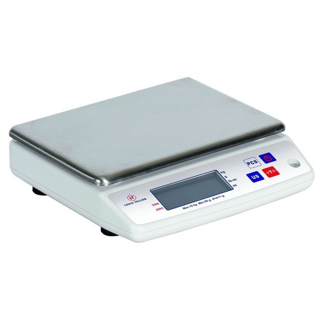 Louis Tellier Balance Électronique 10 Kg Avec Batterie Et Adaptateur, 9,44 X 9,44 X 2,75 Pouces