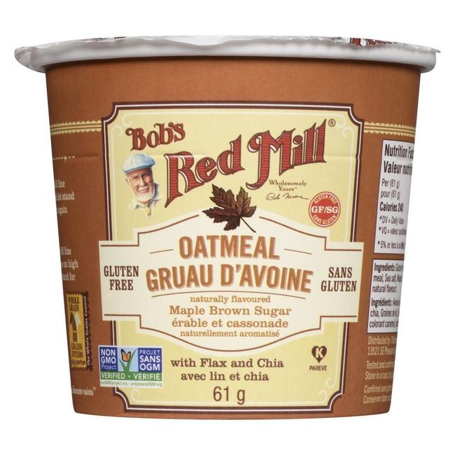 Bob's Red Mill Maple Brown Sugar Oatmeal Cup, 61 G -- 12 Per Case