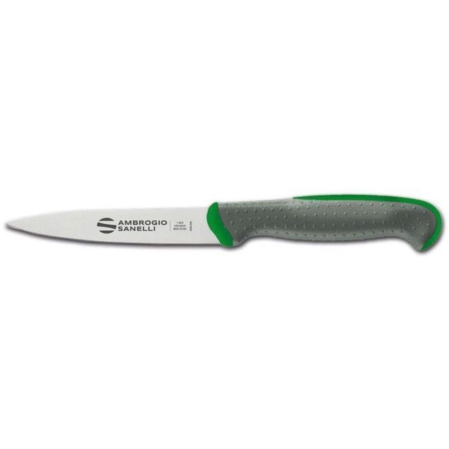 Ambrogio Sanelli Couteau D'office Tecna Green Avec Finition De Lame Semi-polie, 4,25 Po
