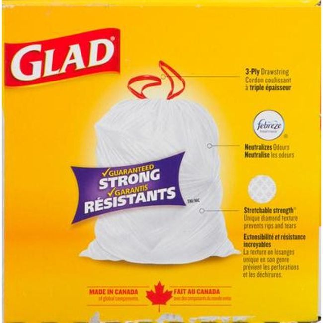 Glad Forceflex 45 L White Tall Kitchen Bag, 50 Count -- 6 Per Case