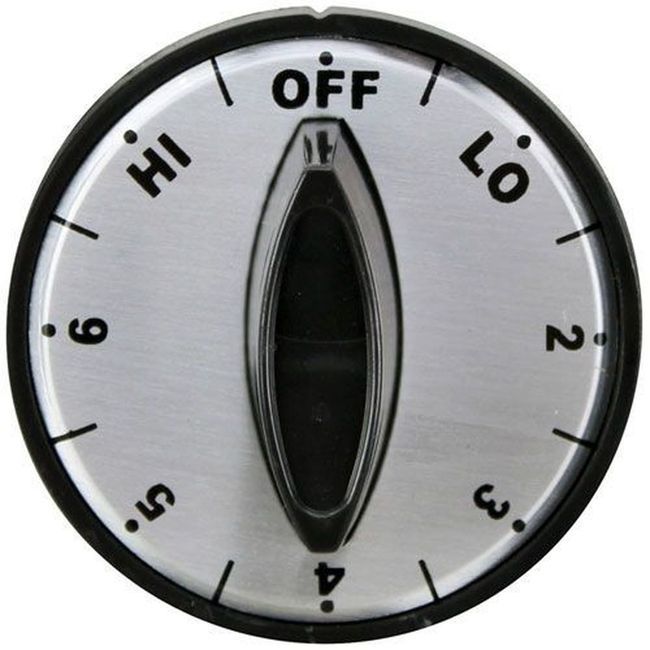 Off-lo-2-6-hi Chrome Face Knob For Henny Penny Part Number 22046