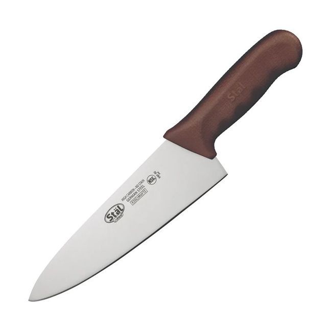 Winco Couteau De Chef En Acier Kwp-80n Avec Manche Marron, 20 Cm