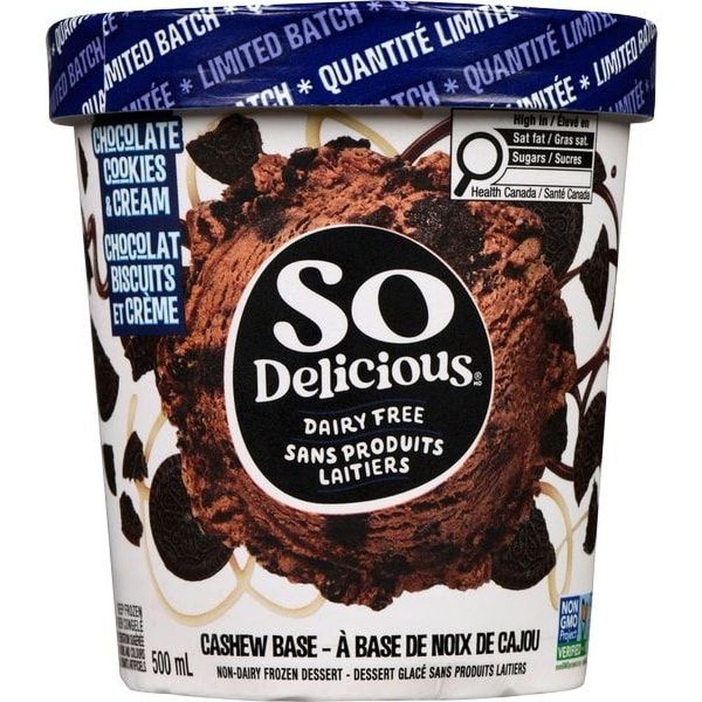 So Delicious Dessert Glacé Au Brownie Au Beurre D'arachide, 500 Ml -- 8 Par Boîte
