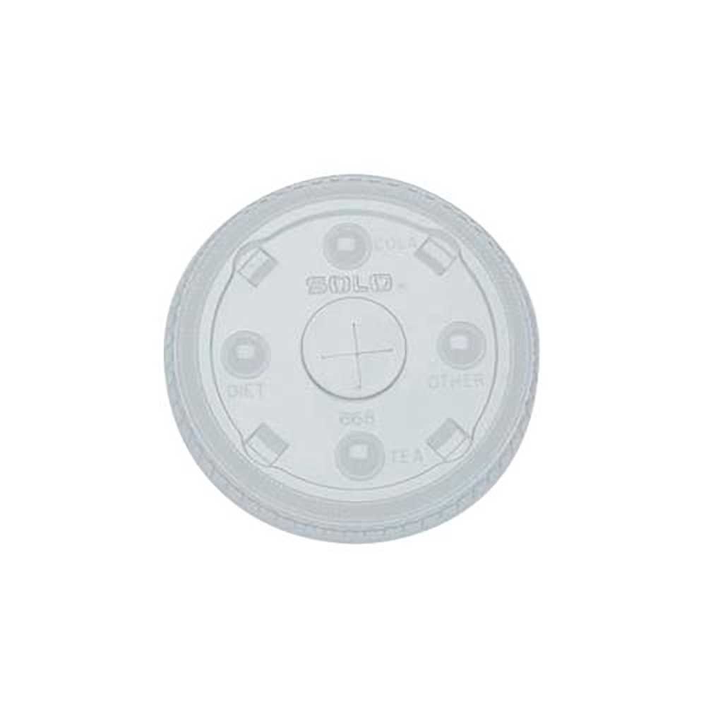 Solo Couvercle Transparent En Polyéthylène Avec Fente Pour Paille Pour Gobelet Froid De 15 À 20 Oz -- 1 000 Par Boîte