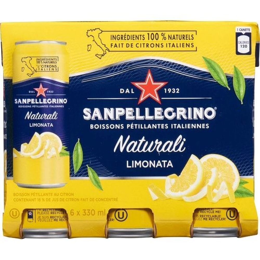 San Pellegrino Limon Soft Drink, 330 Ml -- 24 Per Case