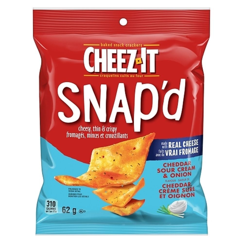 Cheez-it Craquelins Au Cheddar, À La Crème Sure Et Aux Oignons, 62 G – 6 Par Boîte