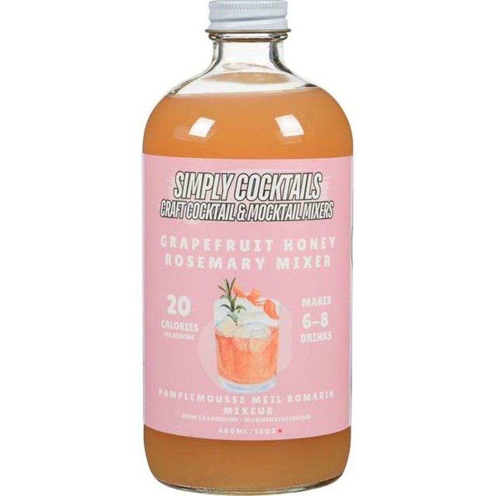 Simply Cocktails Grapefruit Honey Rosemary Cocktail Mix, 480 Ml -- 6 Per Case