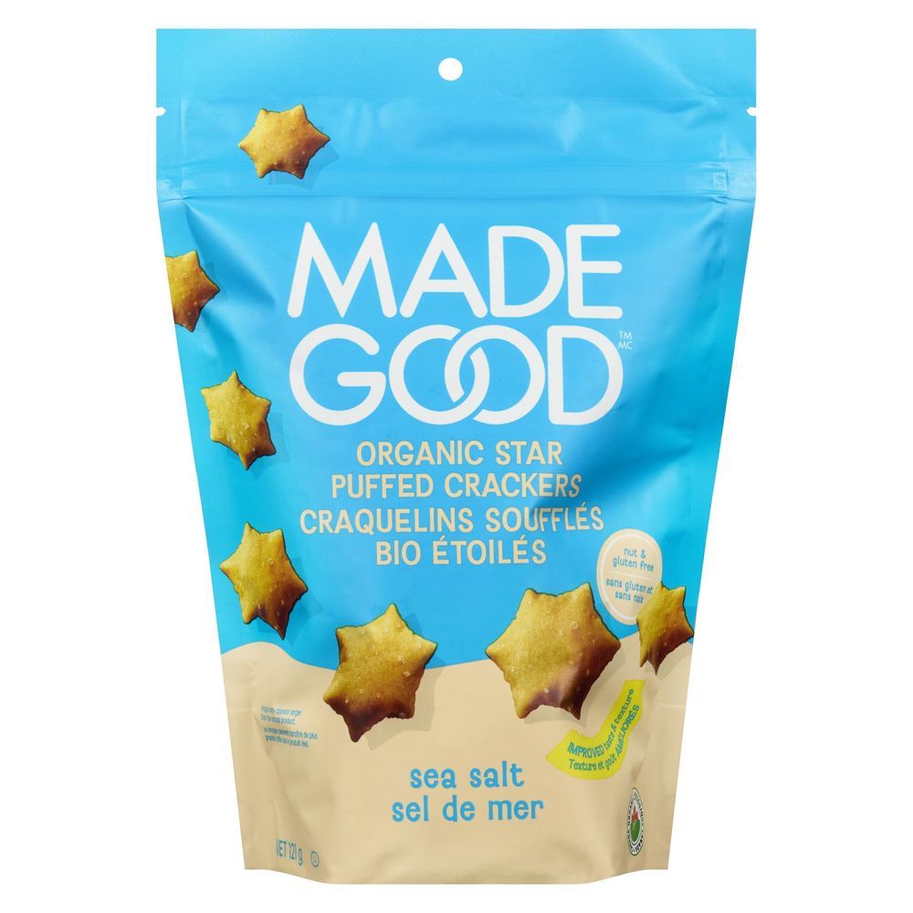 Madegood Organic Sea Salt Star Puffed Cracker, 121 G -- 6 Per Case