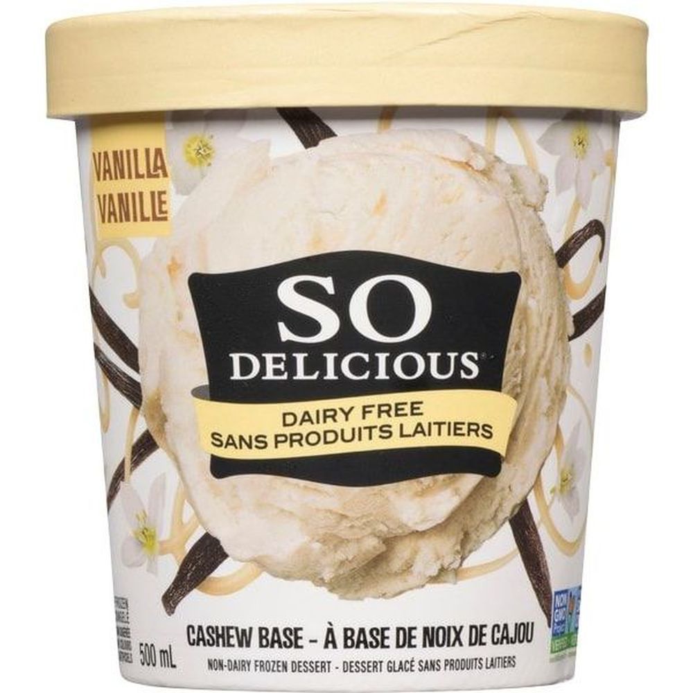 So Delicious Vanilla Cashew Frozen Dessert, 500 Ml -- 8 Per Case