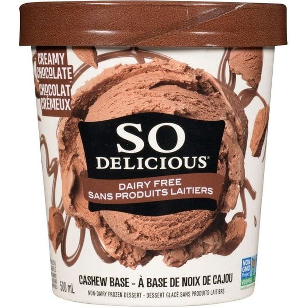 So Delicious Creamy Chocolate Cashew Base Frozen Dessert, 500 Ml -- 8 Per Case