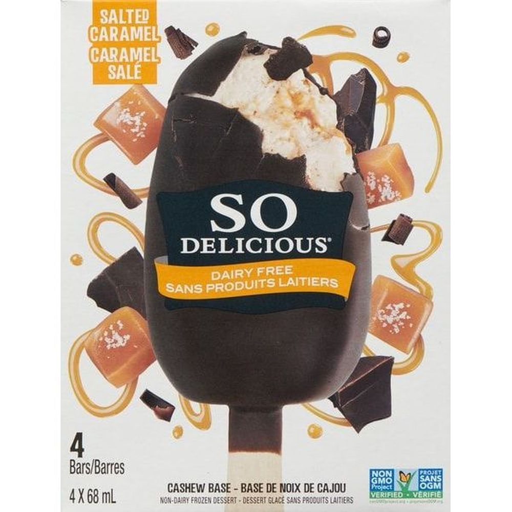 So Delicious Dipped Salted Caramel Frozen Dessert Bar, 272 G -- 6 Per Case