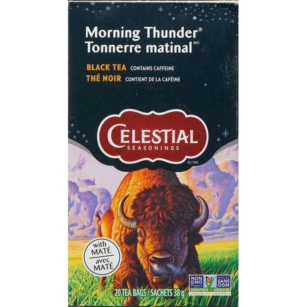 Celestial Seasonings Thé Noir Morning Thunder, 20 Sachets – 6 Par Boîte