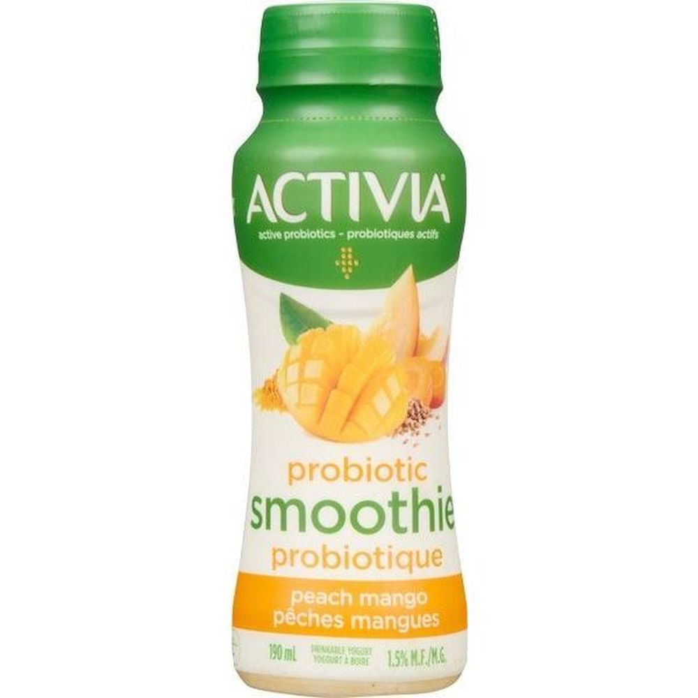 Activia Smoothie Probiotique Mangue-pêche, 190 Ml – 8 Par Carton