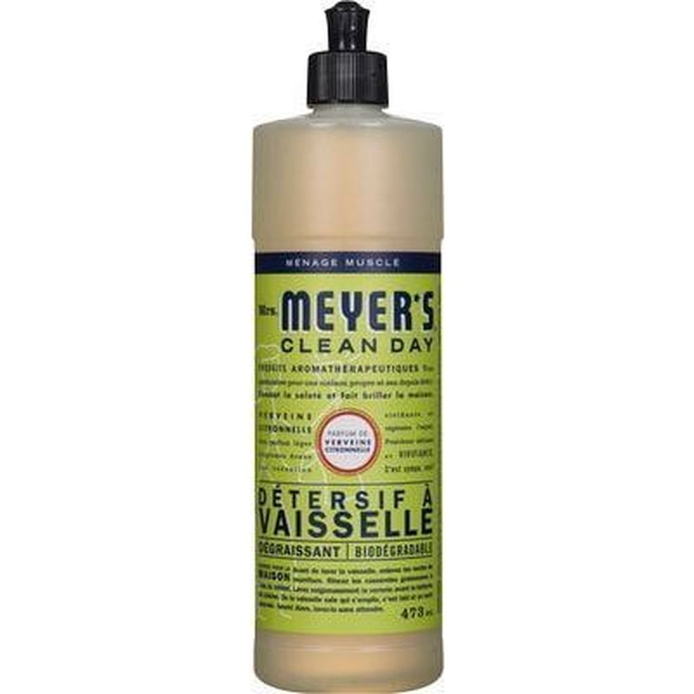 Mrs. Meyer's Clean Day Liquide Vaisselle Clean Day À La Verveine Citronnée, 473 Ml – 6 Par Boîte
