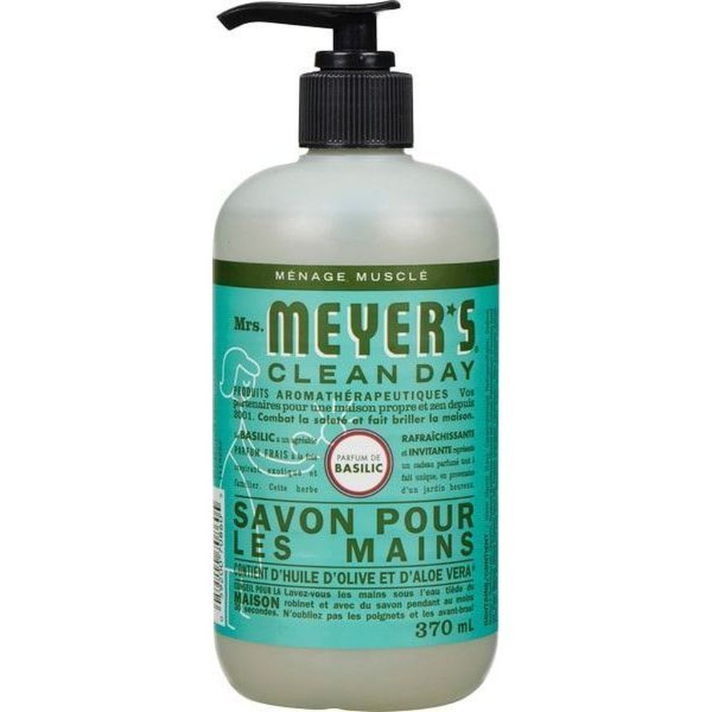Mrs. Meyer's Clean Day Savon Liquide Pour Les Mains Clean Day Au Basilic, 370 Ml – 6 Unités Par Boîte