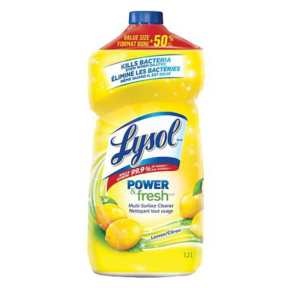 Lysol Nettoyant Désinfectant Multi-surfaces Power Fresh Au Citron, 1,2 L -- 9 Par Boîte