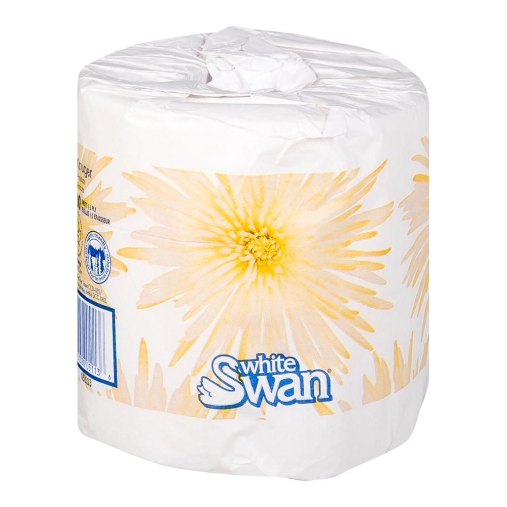 White Swan 1 Ply Toilet Paper Roll - 48 Per Case