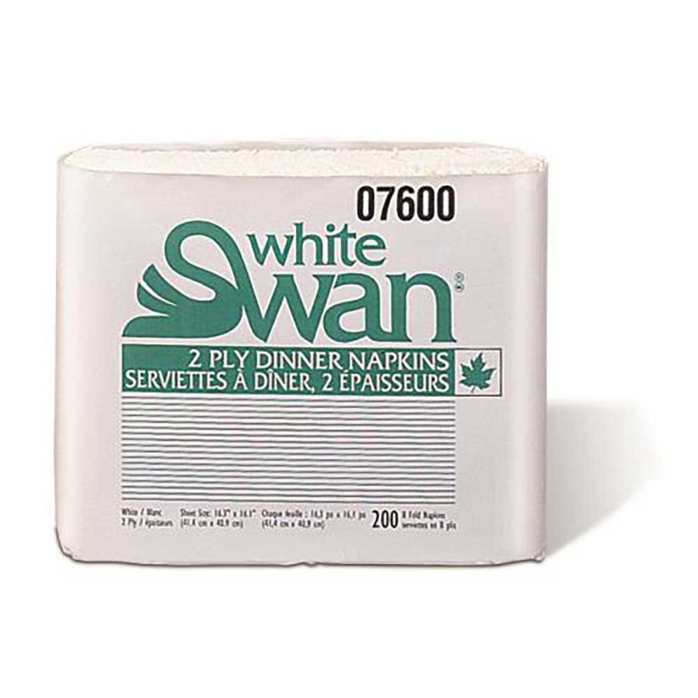 White Swan 2 Ply 8 Fold Dinner Napkin, 15.8 X 16.8 In -- 12 Per Case