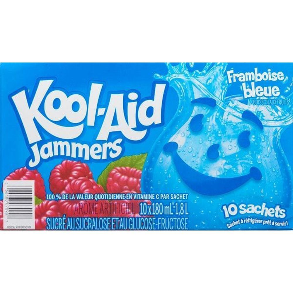 Kool-aid Jammers Blue Raspberry Drink, 180 Ml -- 40 Per Case
