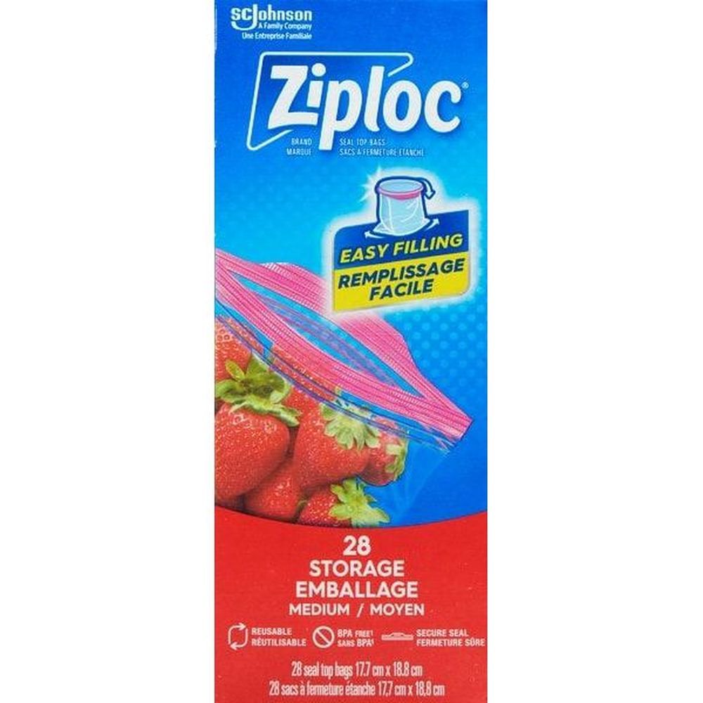 Ziploc Sac De Rangement Moyen, Lot De 18 (12 Par Carton)