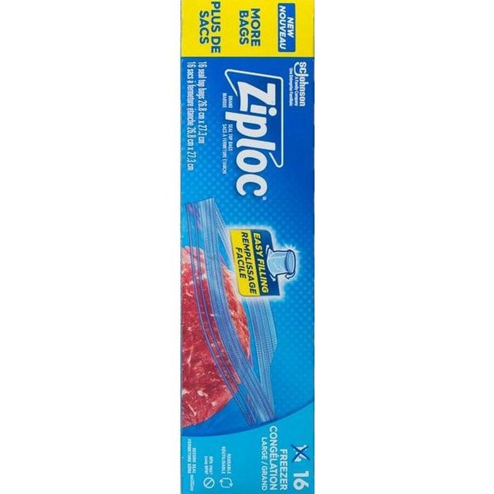 Ziploc Grand Sac De Congélation, Lot De 14 (12 Par Carton)