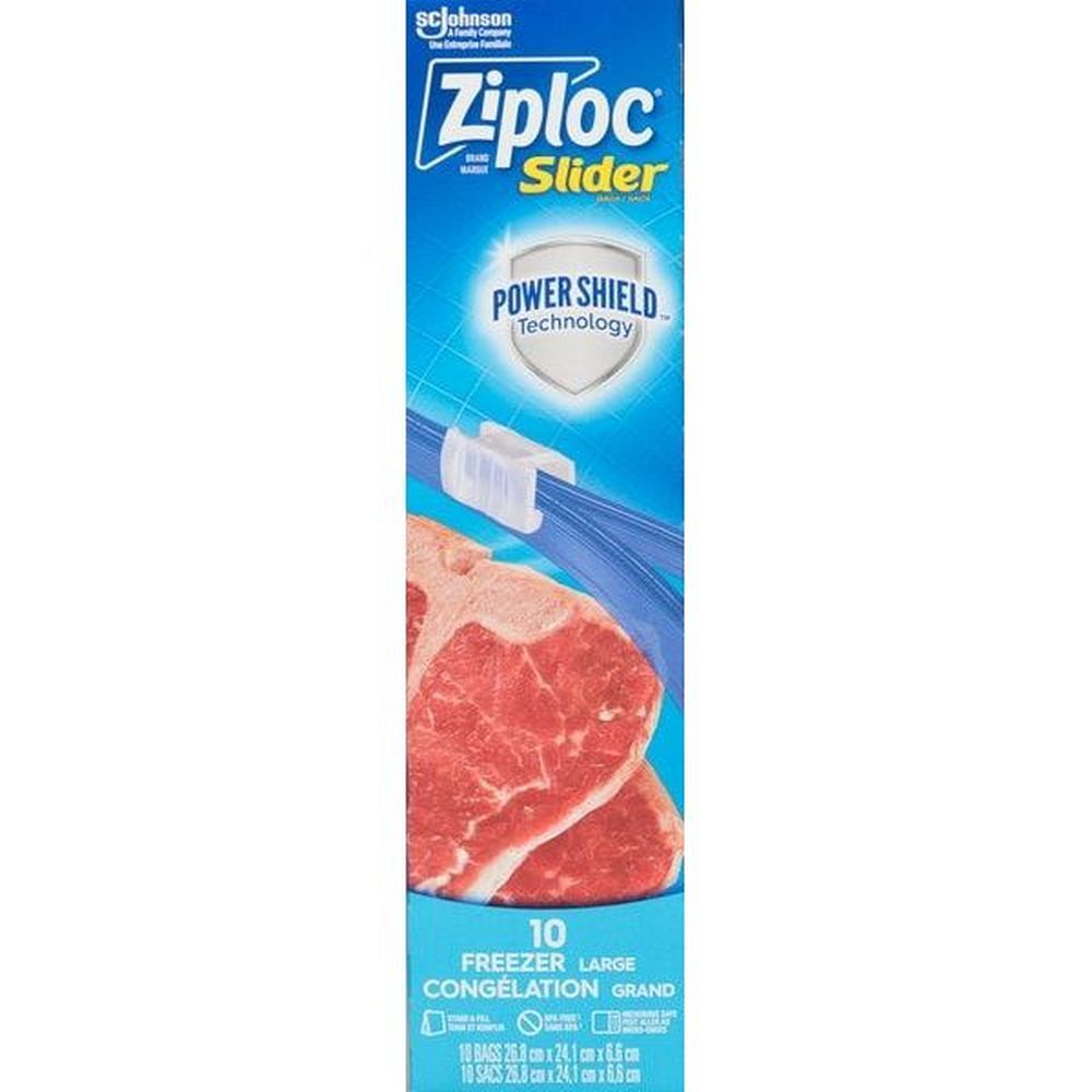 Ziploc Grand Sac De Congélation Coulissant, Lot De 10 – 12 Par Carton