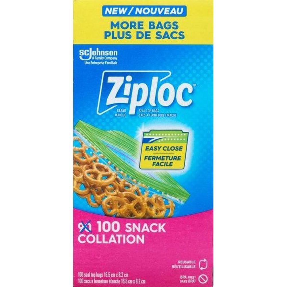 Ziploc Sachet De 90 Sachets De Collations – 12 Par Boîte