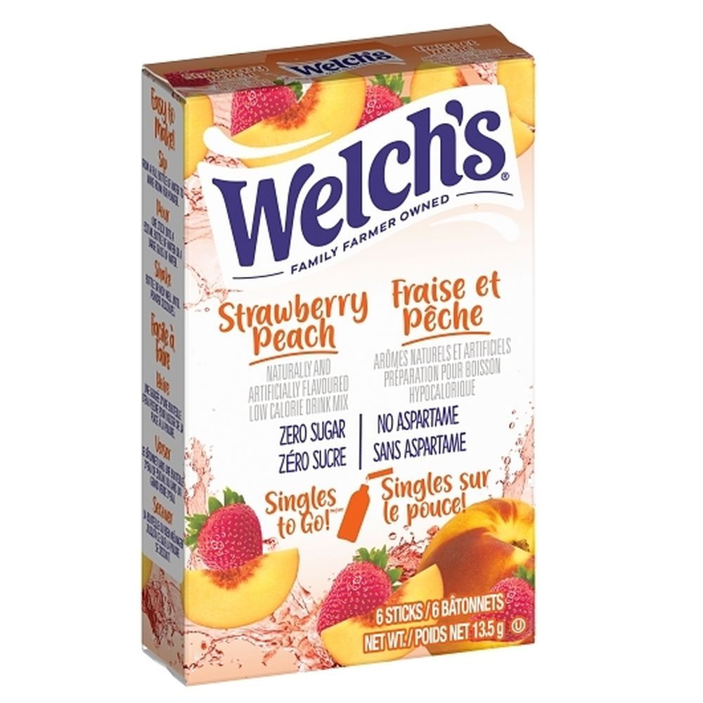 Welch's Sugar Free Strawberry Peach Drink Mix, 13.5 G -- 12 Per Case