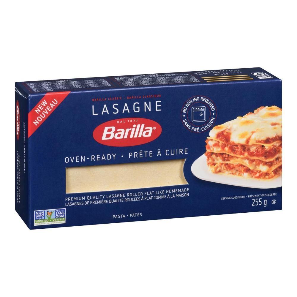 Barilla Pâtes À Lasagnes Prêtes À Cuire, 255 G – 12 Sachets Par Boîte