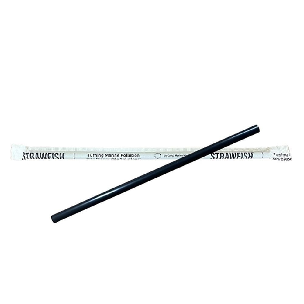 Strawfish Pailles Géantes En Papier Biodégradable Noir (7,75 Po X 8 Mm), Emballées Par 500 Unités (10 Par Boîte).