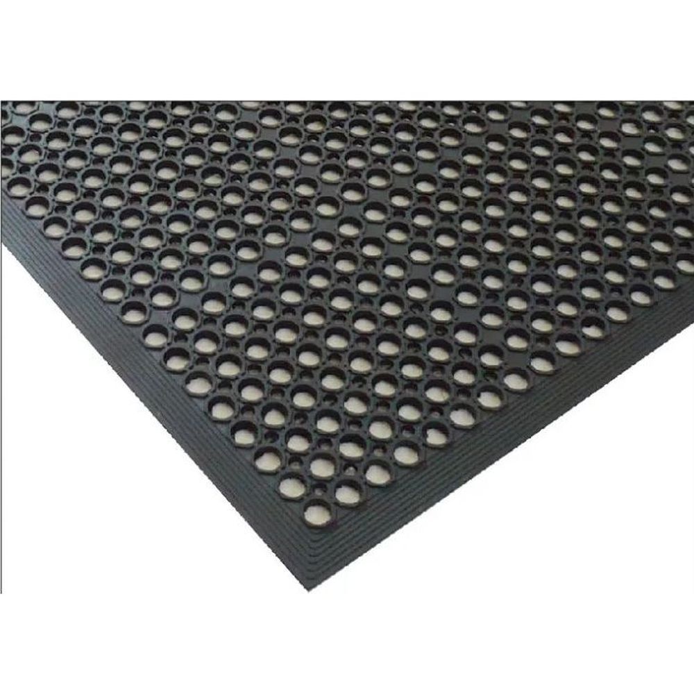 Happy Mat Tapis Anti-fatigue Économique En Caoutchouc Noir À Usage Général, Bords Biseautés, 91 X 152 Cm X 9,5 Mm