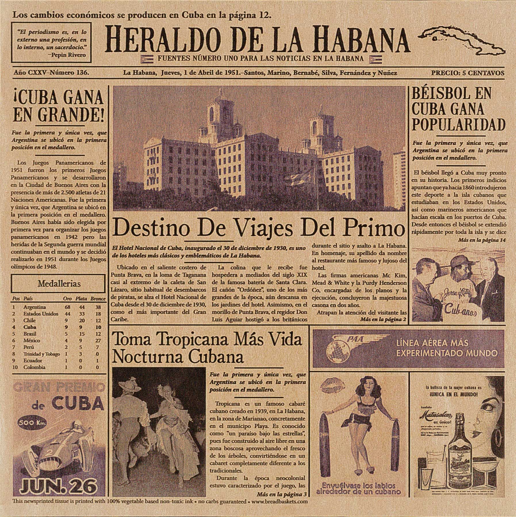 Get Enterprises Brown Food-safe Cuban Newsprint Liner, 12 X 12 X 2.5 Inch -- 1000 Per Case