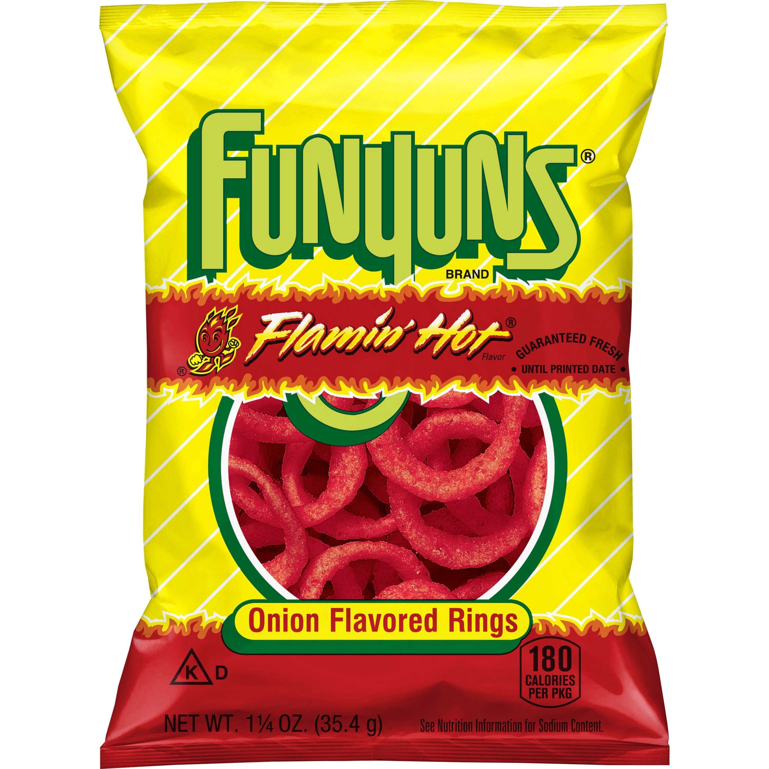 Funyuns Flamin Flavored Hot Onion Rings, 1.25 Ounce -- 64 Per Case