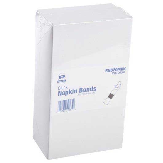 Royal Black Napkin Band - 2500 count per pack -- 8 packs per case