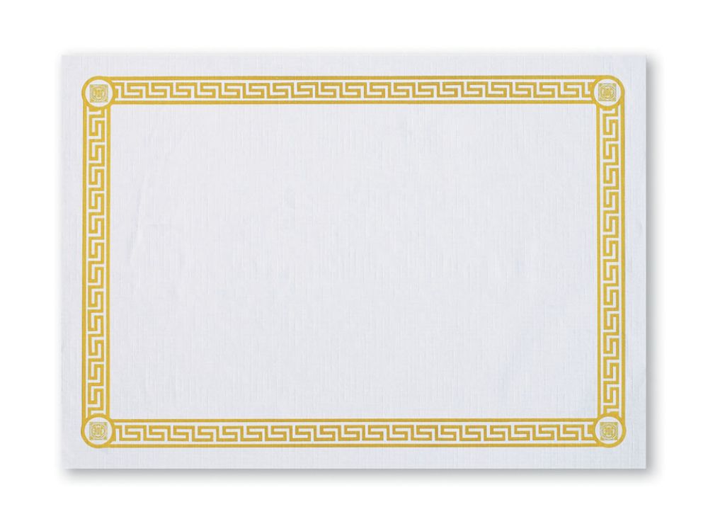 Smith Lee Gold Greek Key Economy Line Paper Placemat, 10 X 14 Inch -- 1000 Per Case