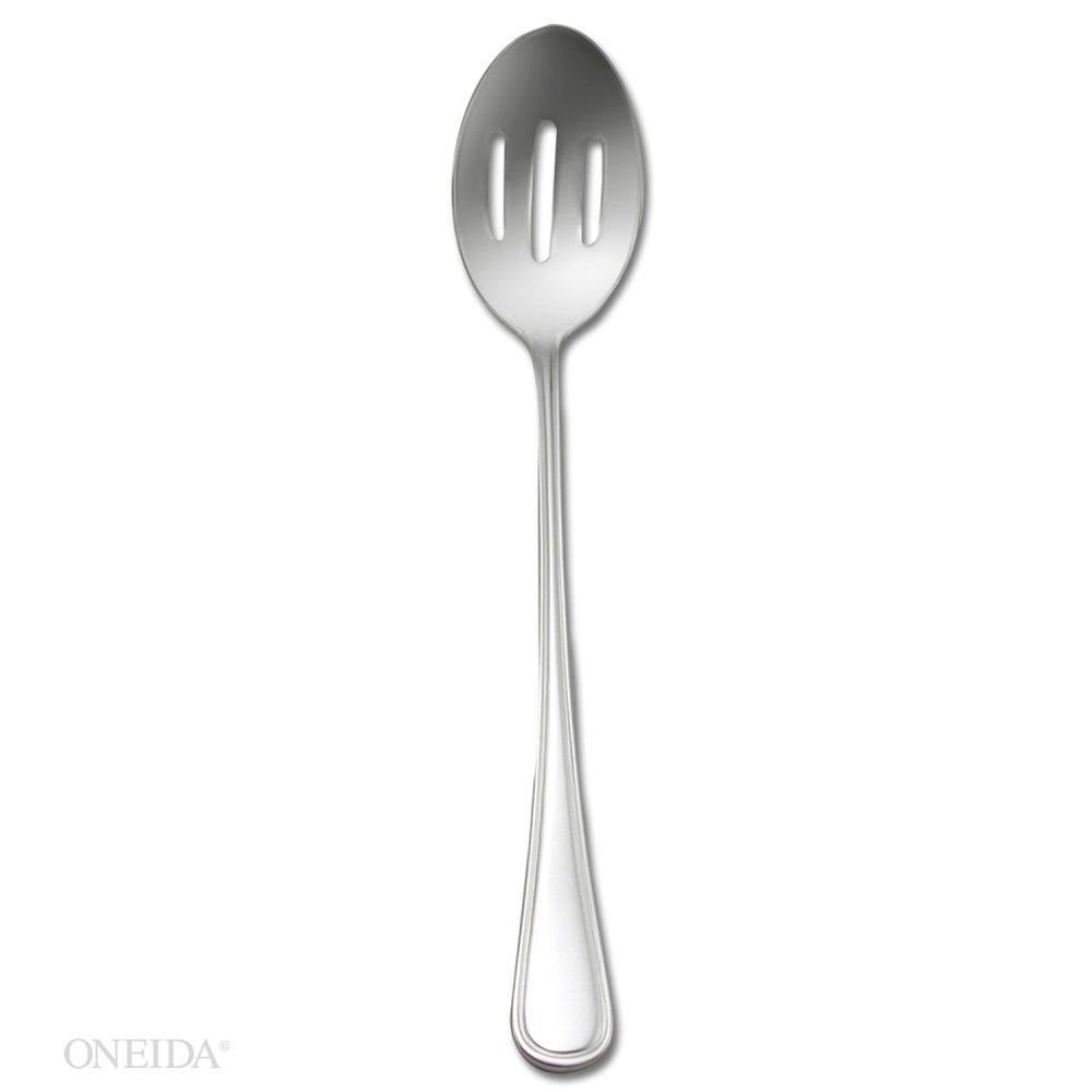 Oneida New Rim Serving Pieces, Europa Slotted Banquet Spoon, 13 In -- 12 Per Case