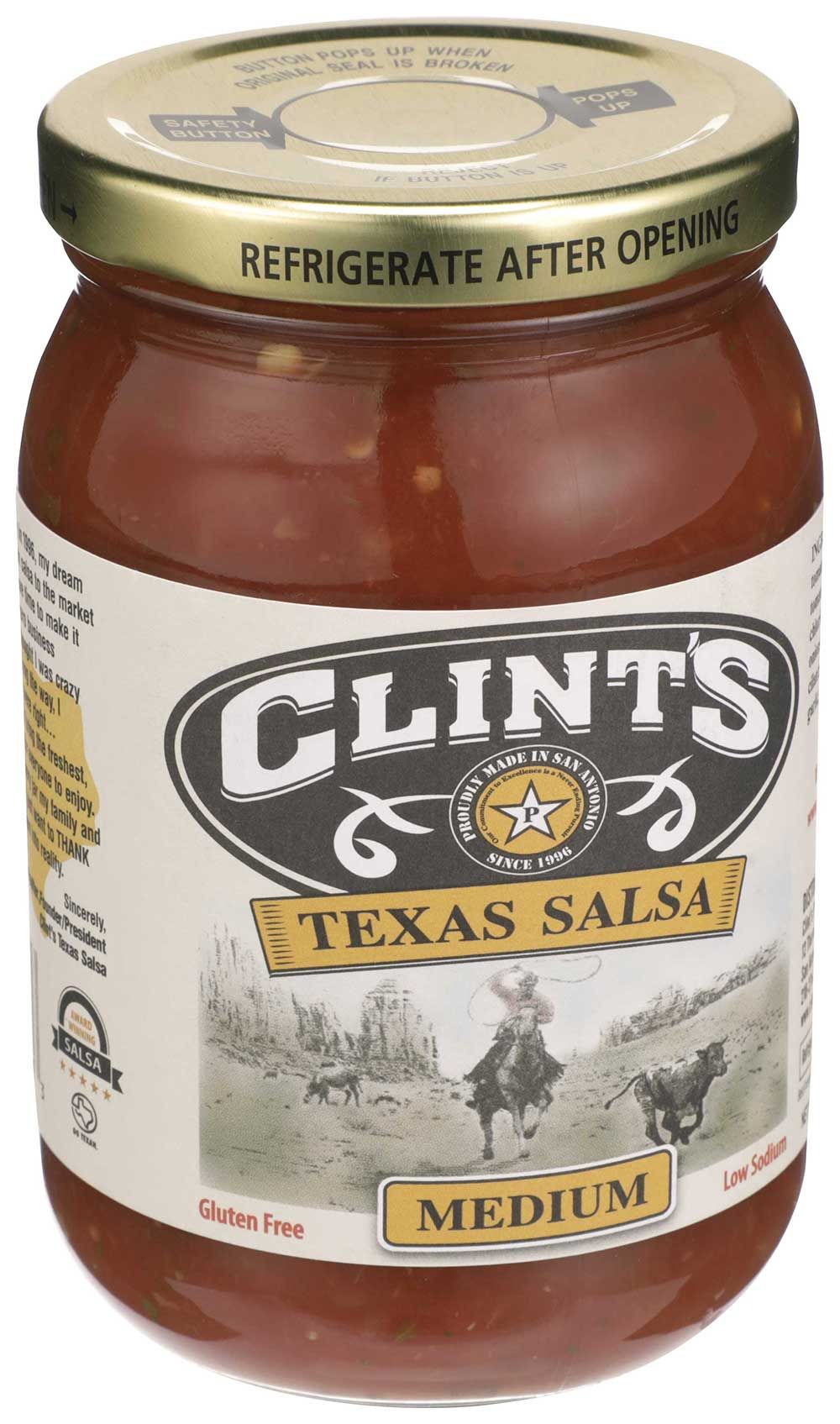 Clint's Medium Texas Salsa, 16 Ounce -- 6 Per Case