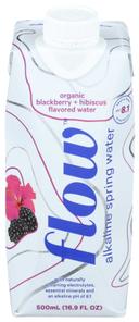 Flow Organic Blackberry Plus Hibiscus Alkaline Spring Water, 500 Milliliter -- 12 per case