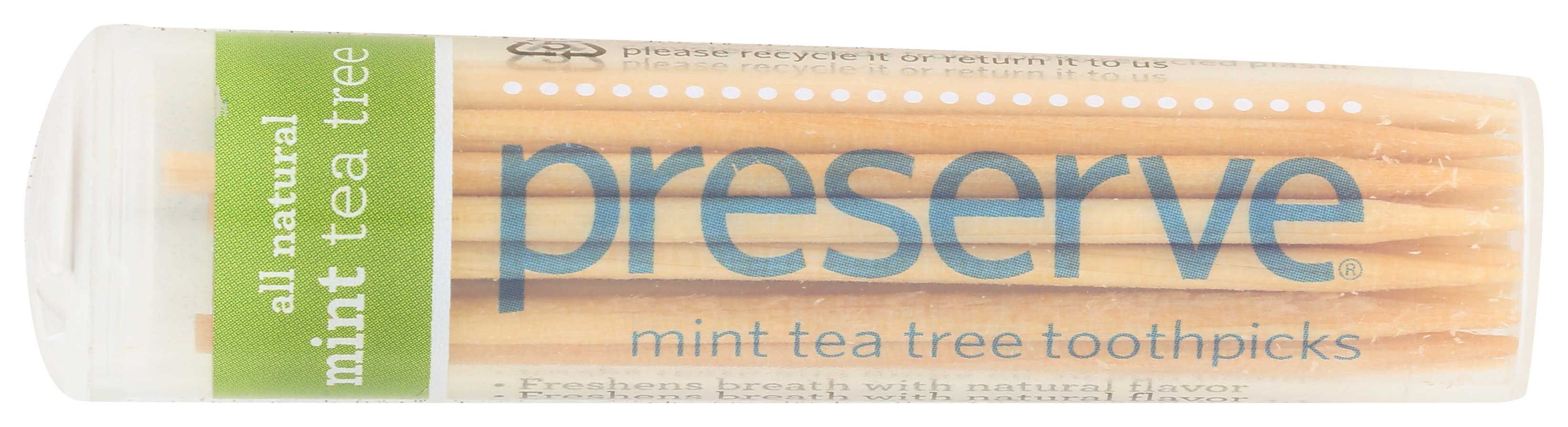 Preserve Mint Tea Tree Flavored Toothpick, 35 Count -- 24 Per Case