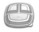 Forum Clear Plastic 3 Compartment Dome Lid Only, 9 inch -- 300 per case.