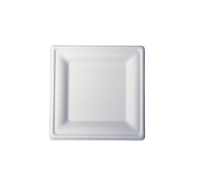Kitch 24/7 White Square Molded Fiber Plate, 8 Inch -- 500 Per Case