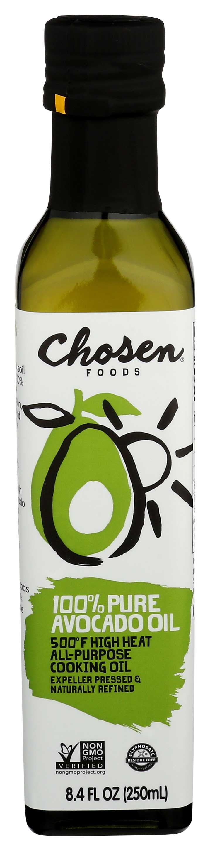 Chosen Foods Refined 100 Percent Pure Avocado Oil, 250 Milliliter -- 6 per case