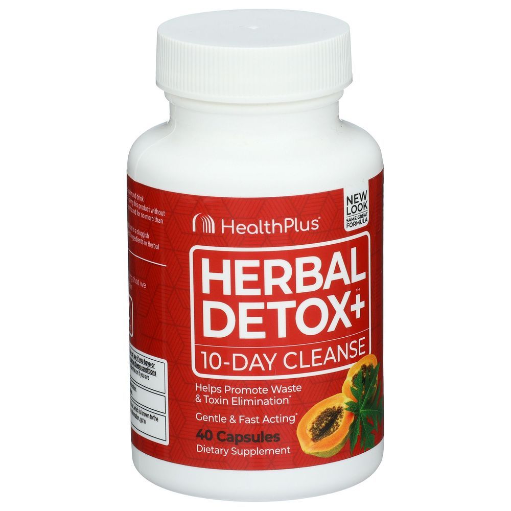 Health Plus Herbal Detox Plus 10 Day Cleanse Capsules, 40 Count