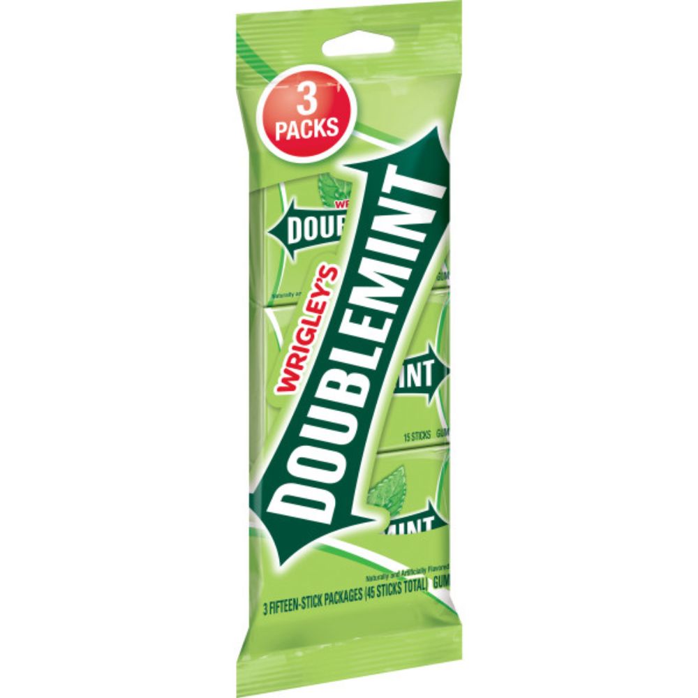 Doublemint Bubble Gum, 3 Count -- 20 Per Case