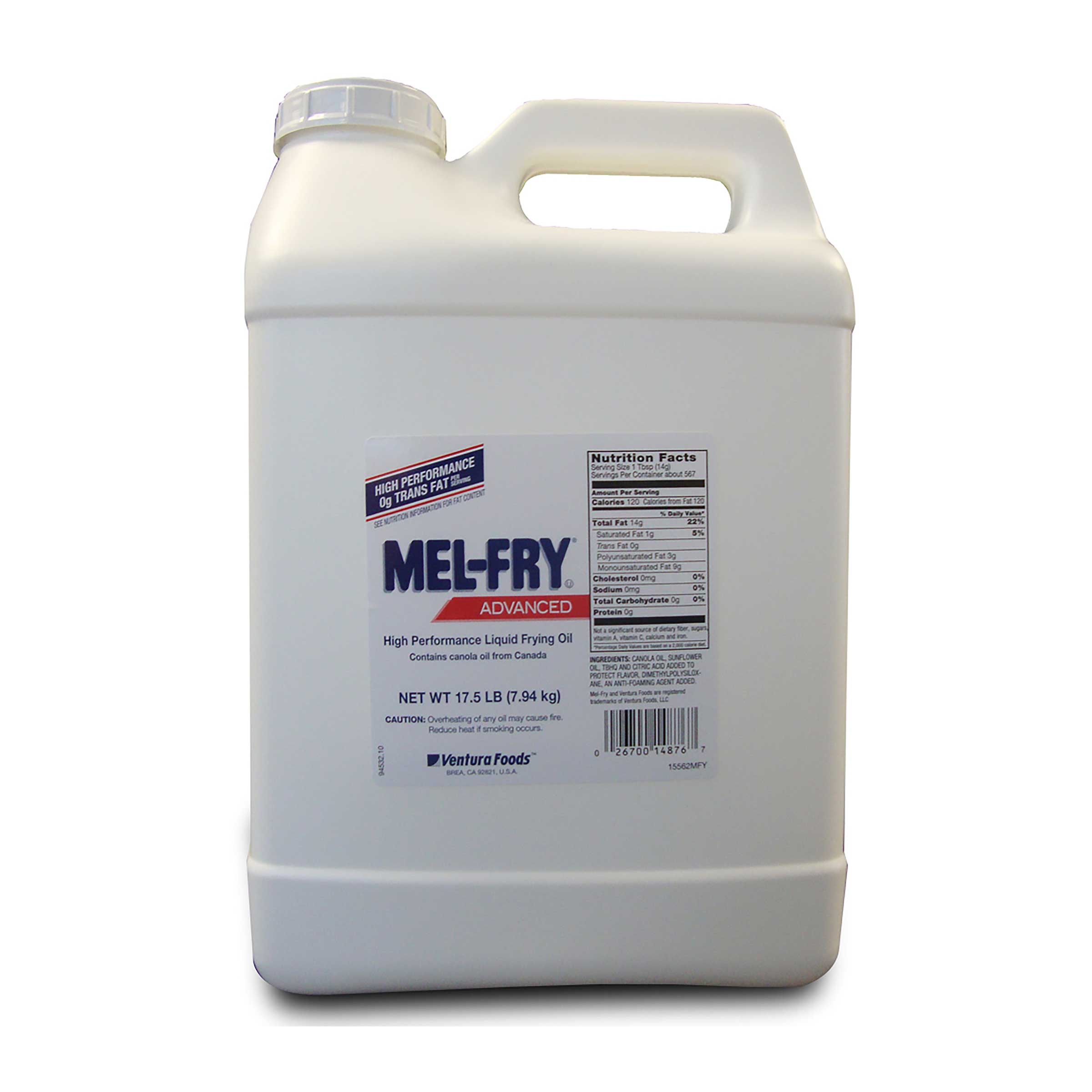 Mel Fry Advanced Trans Fat Free Canola Liquid Frying Oil, 17.5 Pound -- 2 per case.