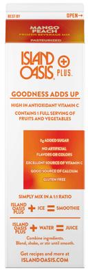 Island Oasis Mango Peach Beverage Mix, 32 Fluid Ounce -- 12 per case