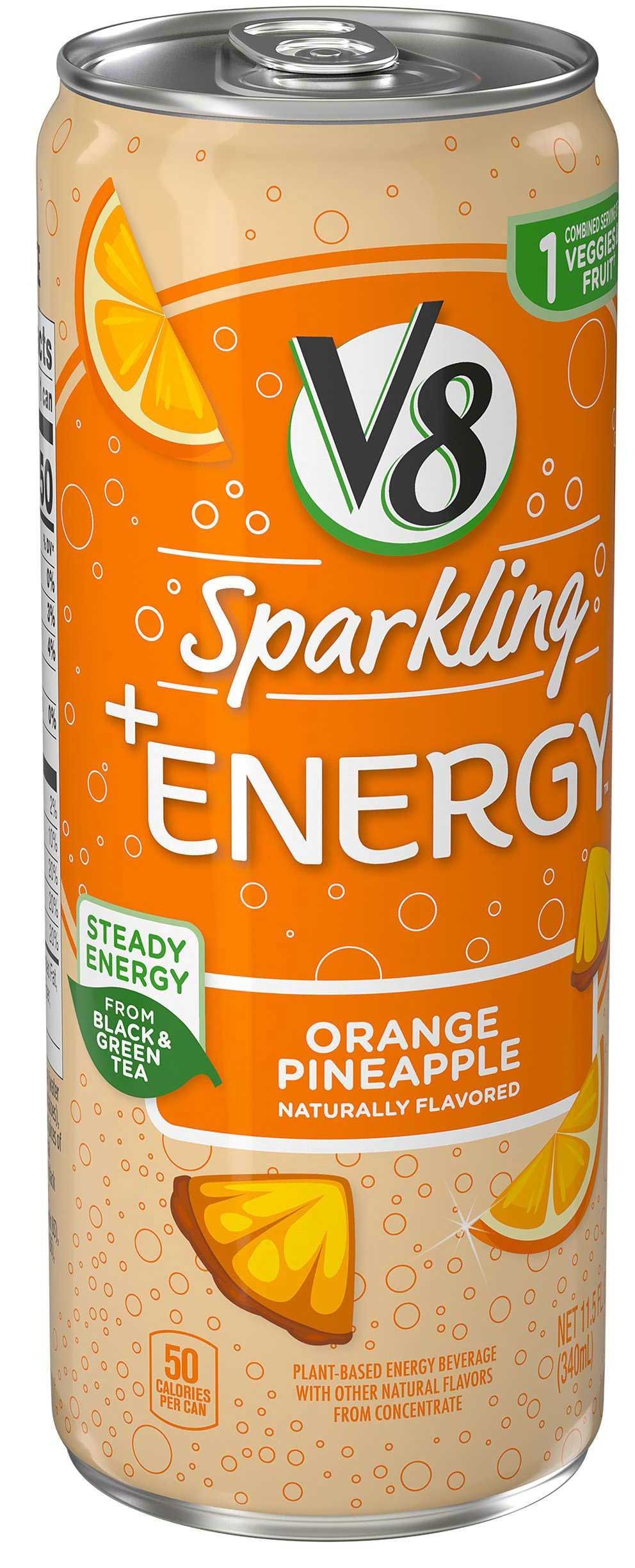 V8 Sparkling Orange Pineapple Energy Drink, 11.5 Fluid Ounce -- 12 Per Case