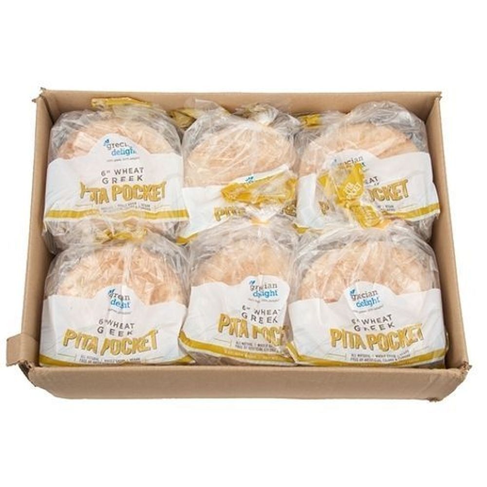Grecian Delight 6 Inch Wheat Pocket Pita, 6 Count -- 12 Per Case